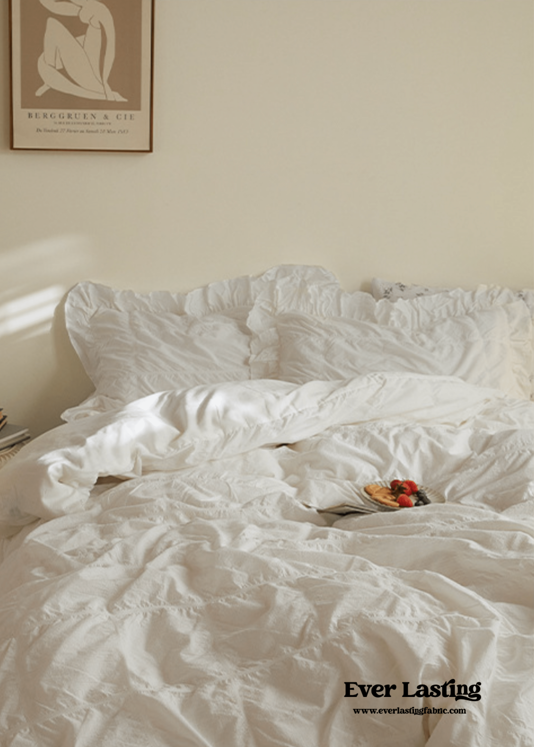  - Ever Lasting - Earth Tone Marshmallow Puff Ruffle Bedding Set / Rust Pink - Bedding Set - Ever Lasting