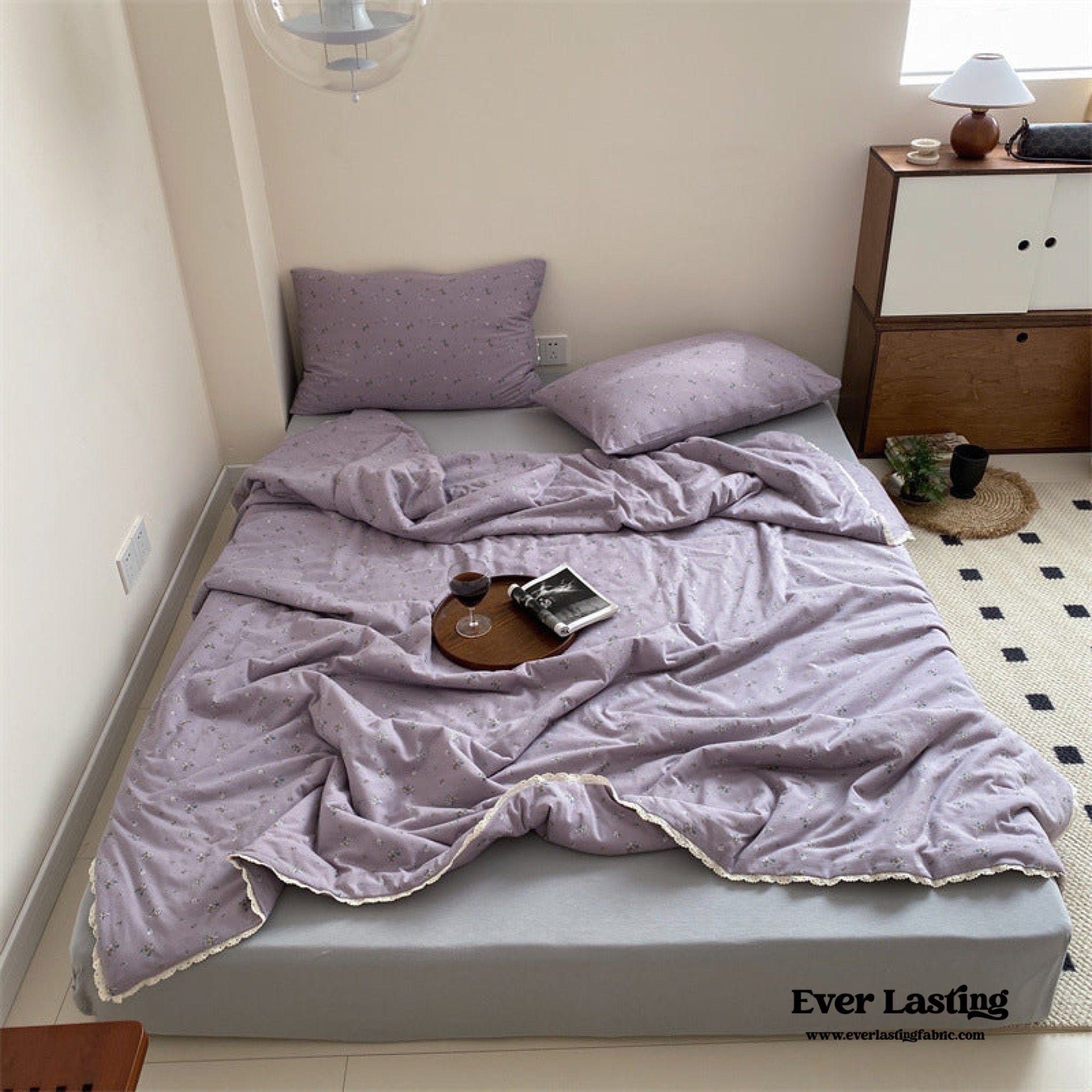 Earthy Cottagecore Floral Comforter Blanket Set / Blue - Ever Lasting