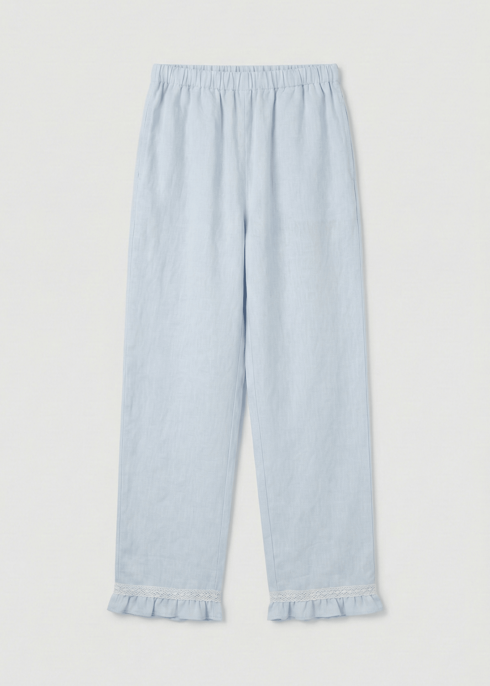  - Ever Lasting - Eira Ruffle Long Sleeve Pajama Set / Blue - Pajamas - Ever Lasting