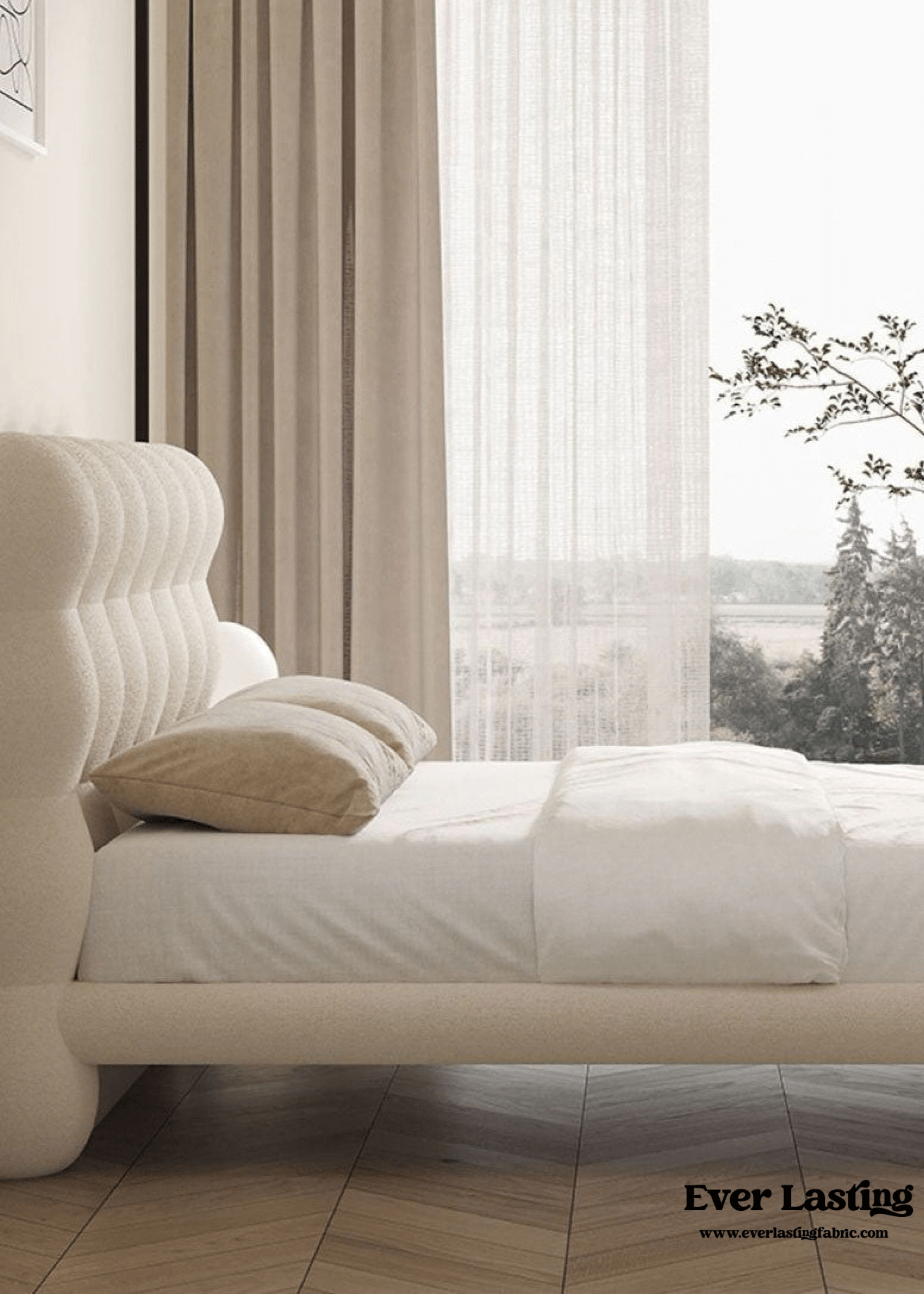  - Ever Lasting - Elevated Marshmallow White Bed Frame - Bed Frame - Ever Lasting