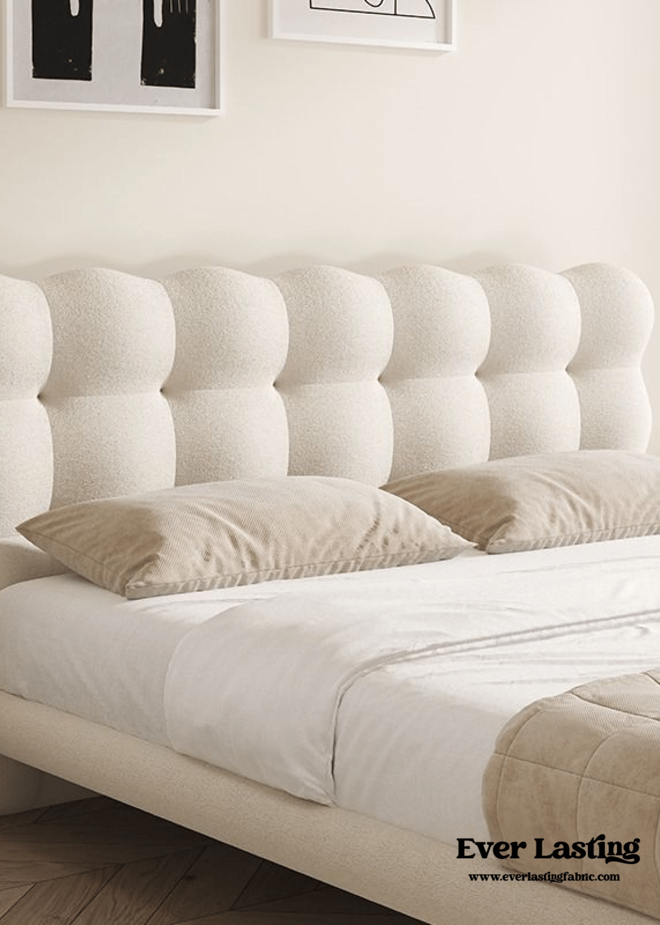  - Ever Lasting - Elevated Marshmallow White Bed Frame - Bed Frame - Ever Lasting