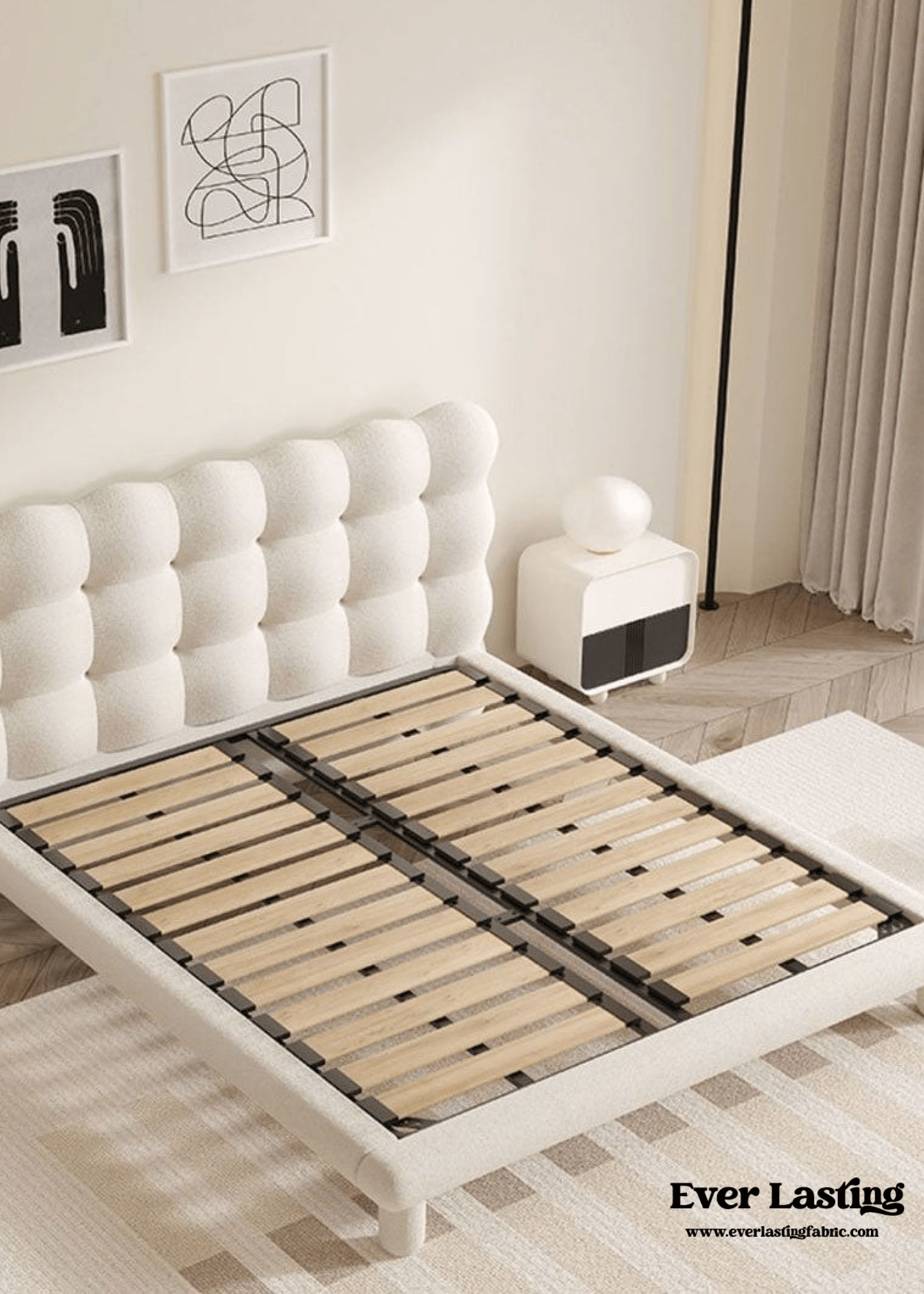  - Ever Lasting - Elevated Marshmallow White Bed Frame - Bed Frame - Ever Lasting