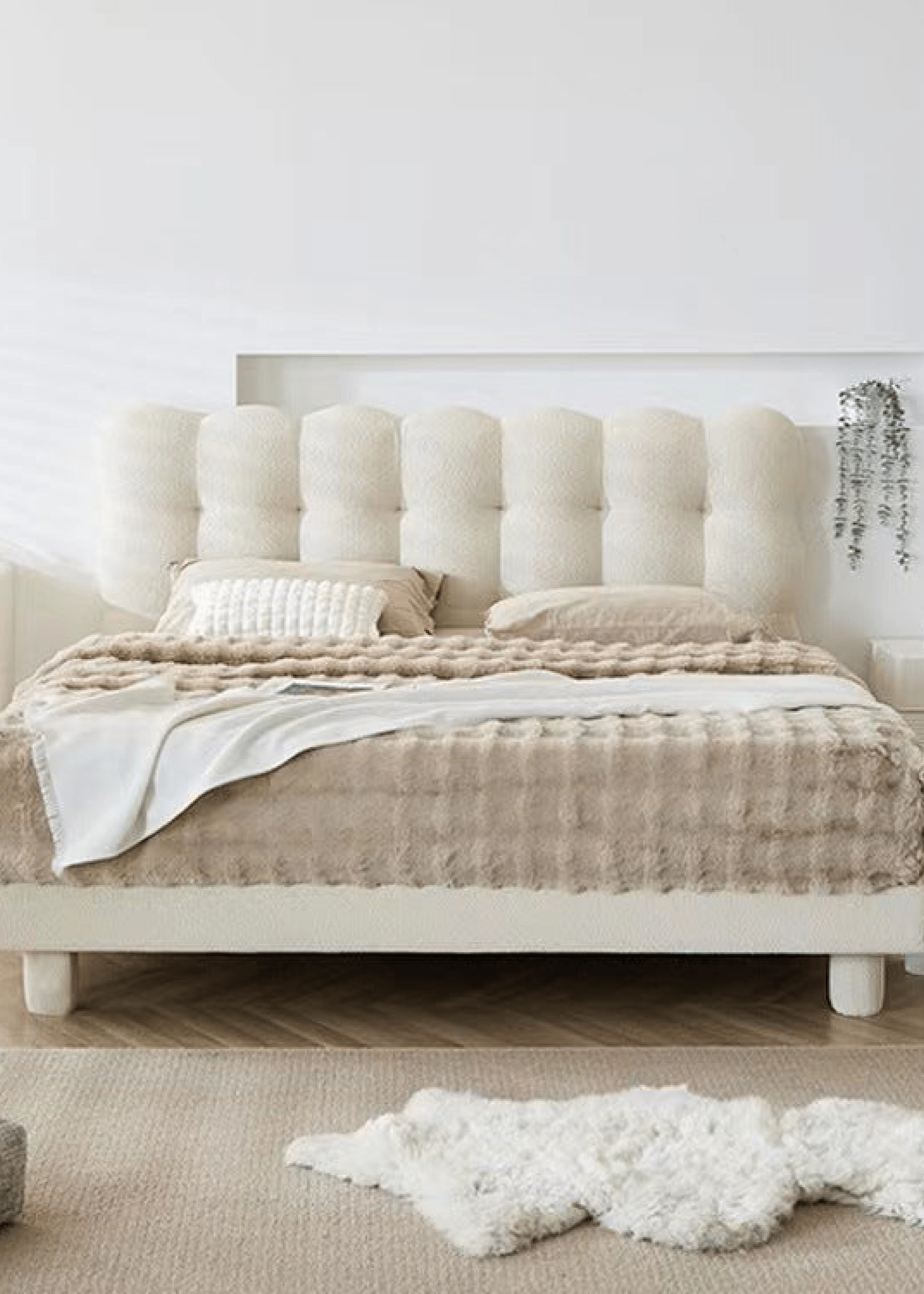  - Ever Lasting - Elevated Marshmallow White Bed Frame - Bed Frame - Ever Lasting