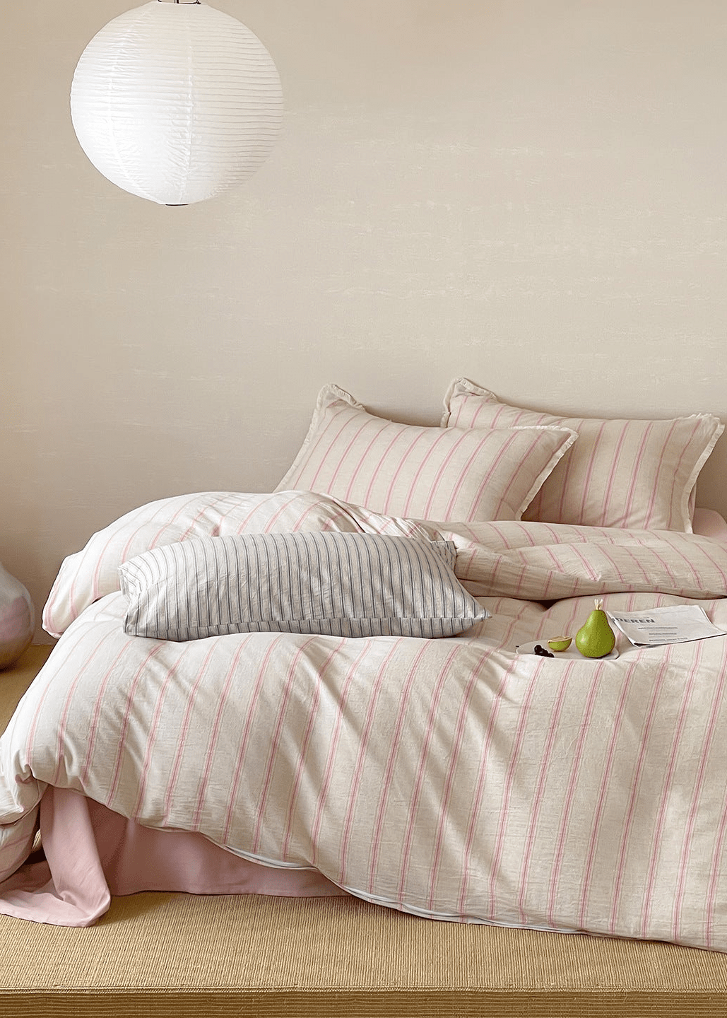  - Ever Lasting - Elina Striped Bedding Set / Black Stripes - Bedding Set - Ever Lasting