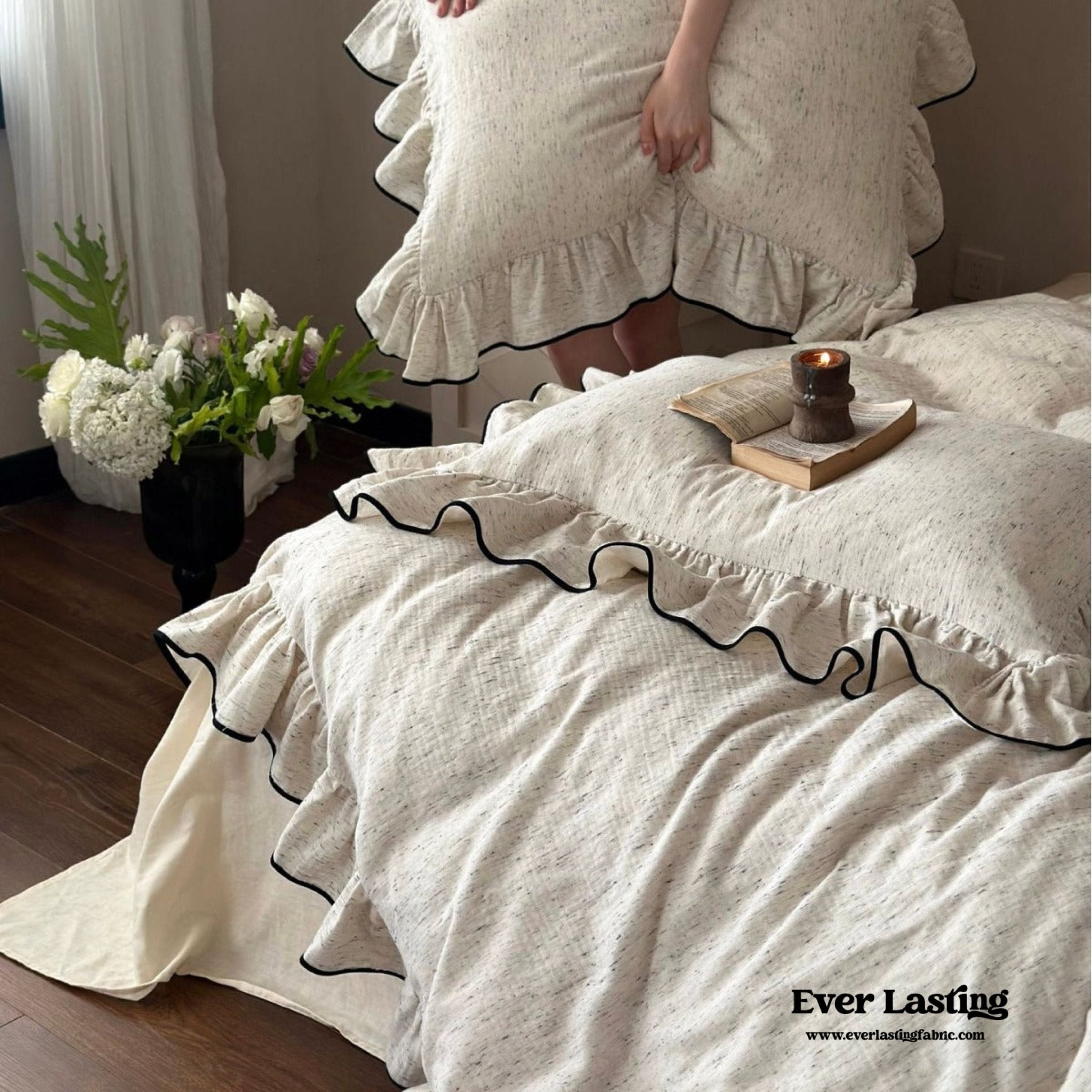 Élise French Vintage Ruffled Double Gauze Bedding Set - Ever Lasting