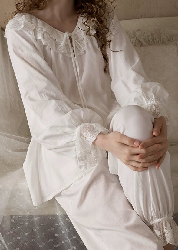  - Ever Lasting - Elise Ruffle Lounge Set / Soft Pink - Pajamas - Ever Lasting
