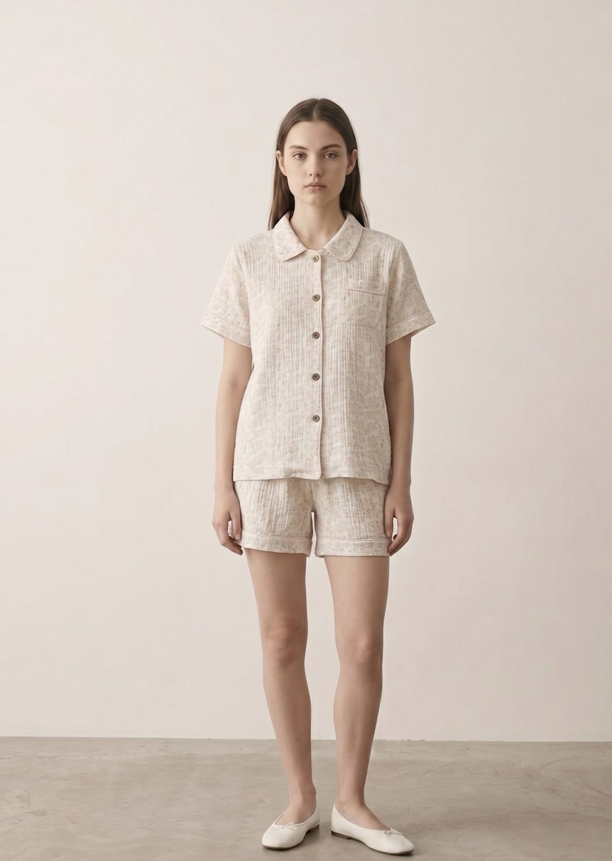 -Ever Lasting - Elle Vintage Inspired Floral Shorts Pajama Set -Pajamas -Ever Lasting