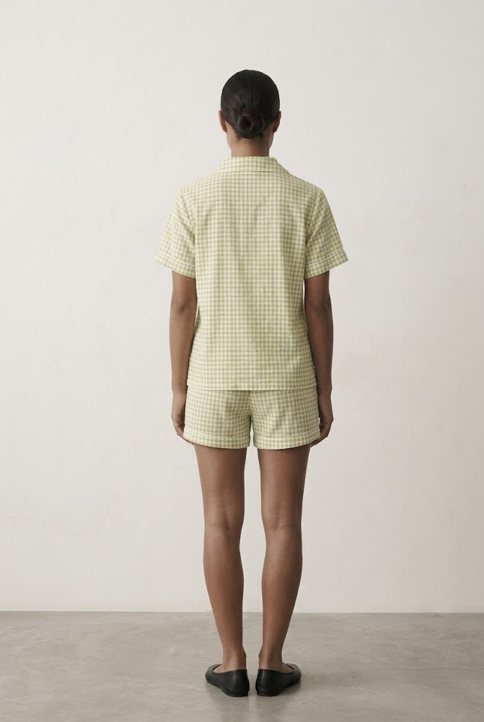 -Ever Lasting - Elle Vintage Inspired Gingham Shorts Pajama Set / Matcha Green -Pajamas -Ever Lasting