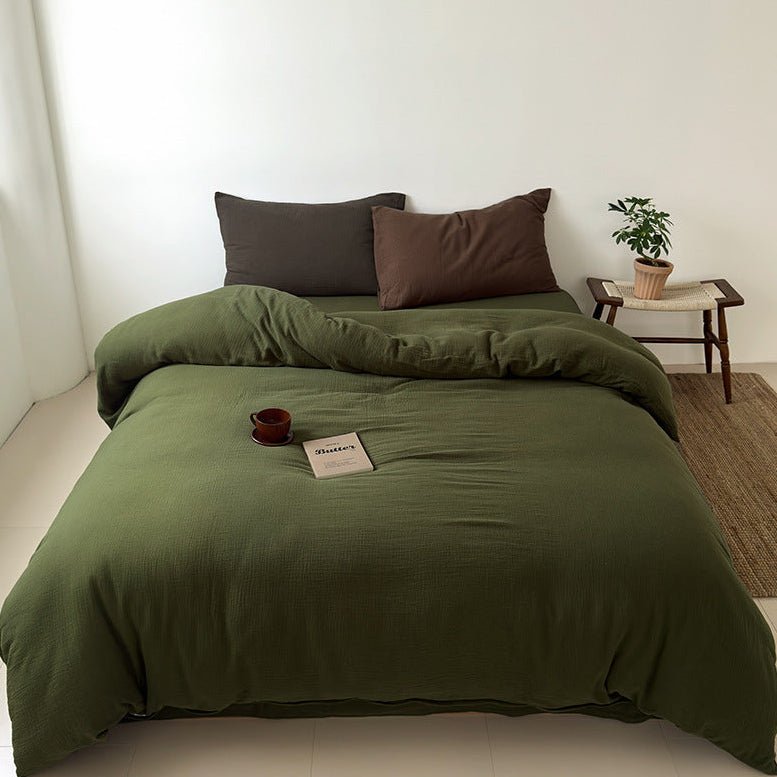  - Ever Lasting - Elliot Pure Cotton Bedding Set / Green - Bedding Set - Ever Lasting