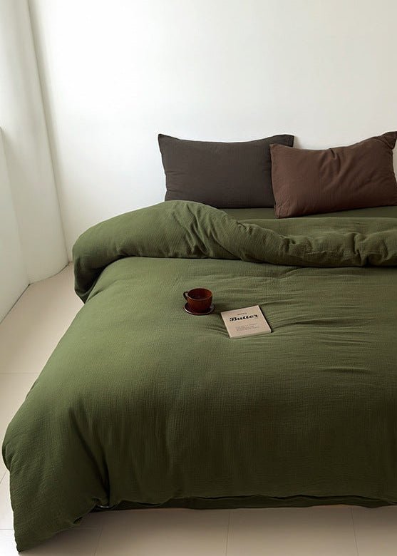  - Ever Lasting - Elliot Pure Cotton Bedding Set / Green - Bedding Set - Ever Lasting