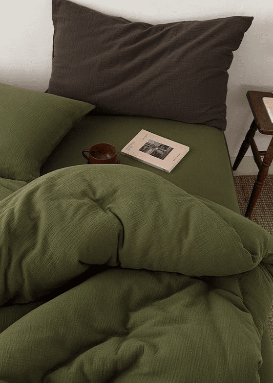 - Ever Lasting - Elliot Pure Cotton Bedding Set / Green - Bedding Set - Ever Lasting