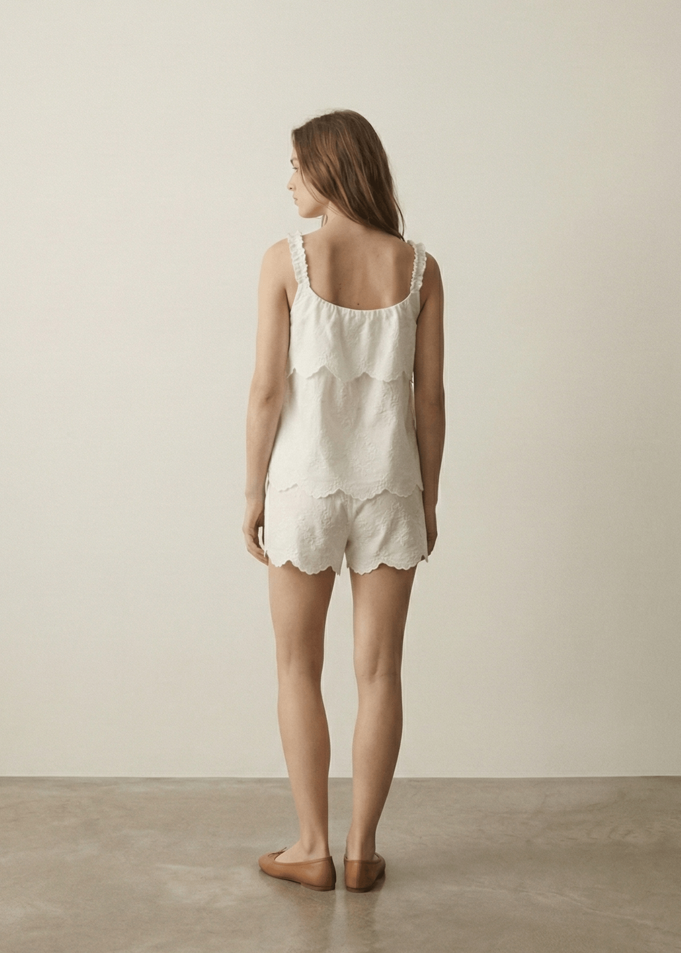  - Ever Lasting - Elodie Embroidered Cotton Gauze PJ Set / White - Pajamas - Ever Lasting