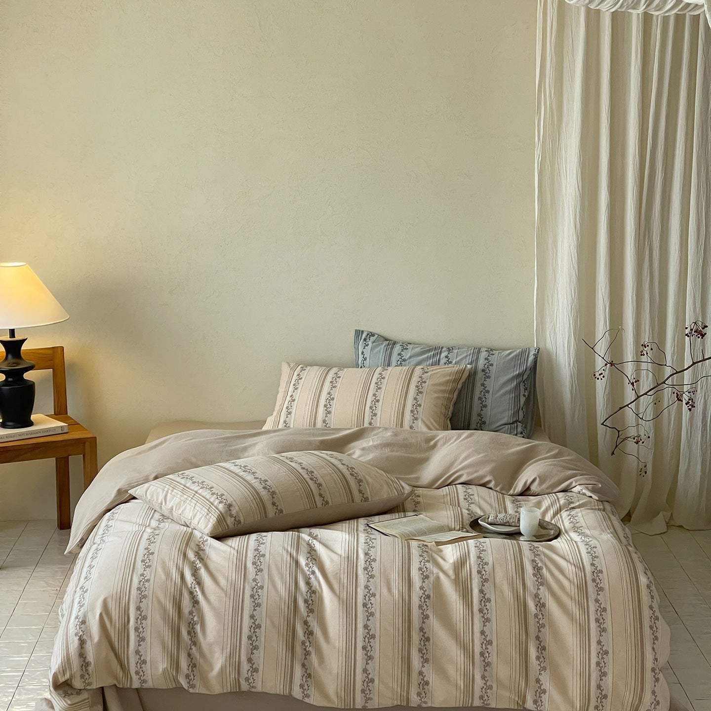 -Ever Lasting - Eloise Jacquard Bedding Set / Beige -Bedding Set -Ever Lasting