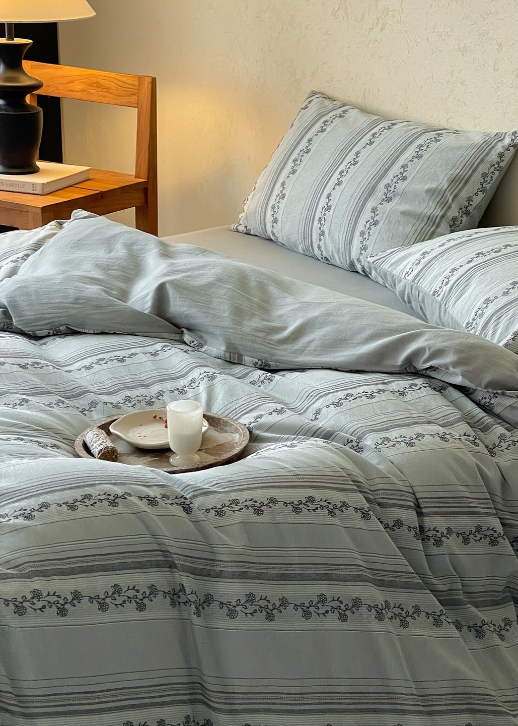 -Ever Lasting - Eloise Jacquard Bedding Set / Beige -Bedding Set -Ever Lasting