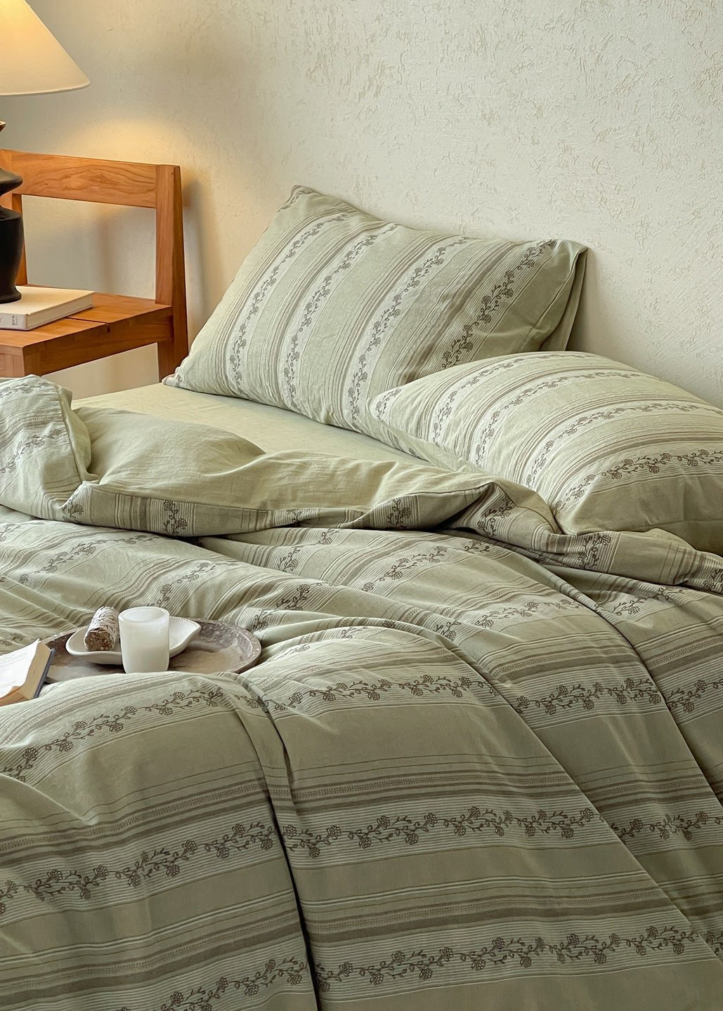 -Ever Lasting - Eloise Jacquard Bedding Set / Beige -Bedding Set -Ever Lasting