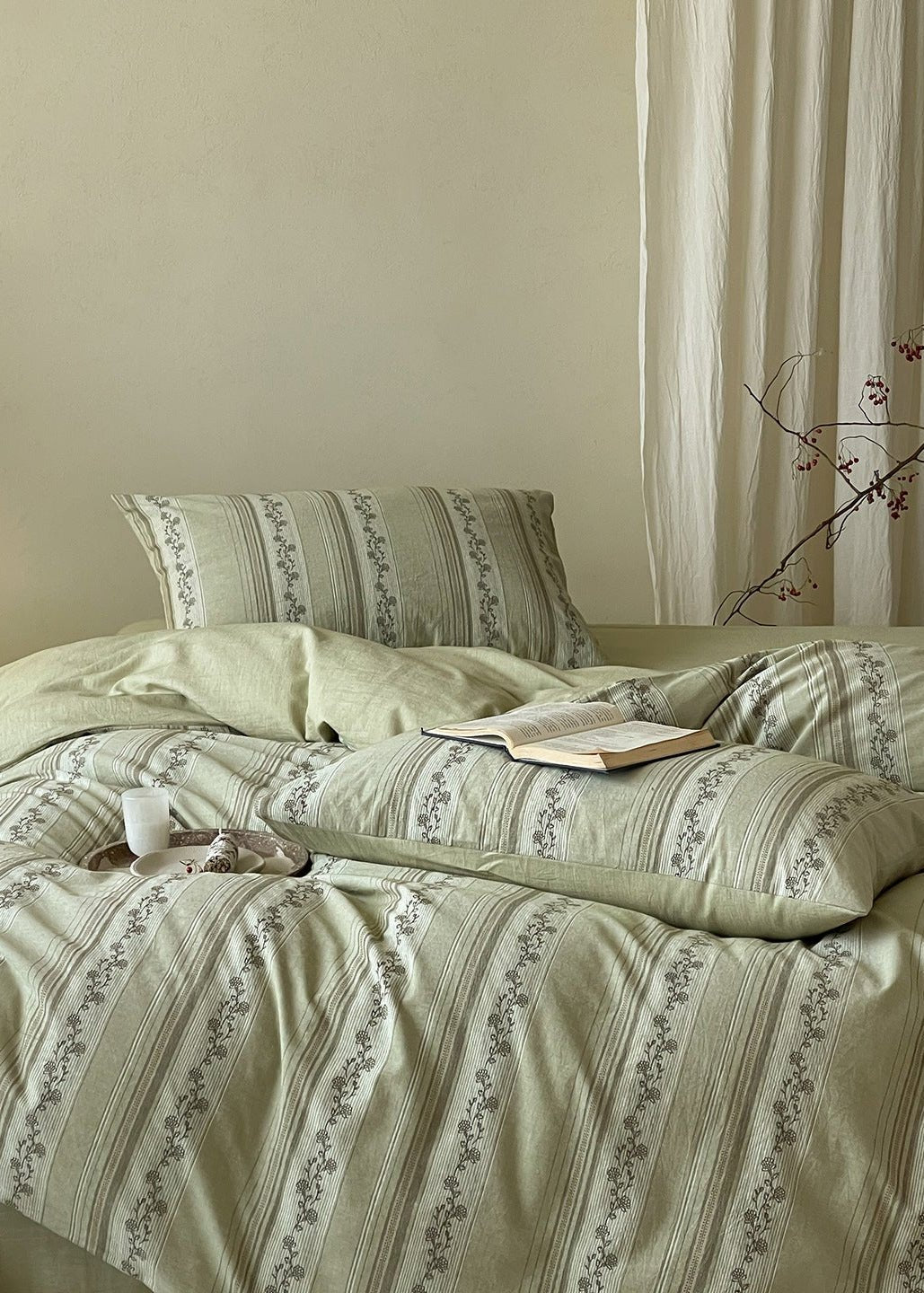 -Ever Lasting - Eloise Jacquard Bedding Set / Beige -Bedding Set -Ever Lasting