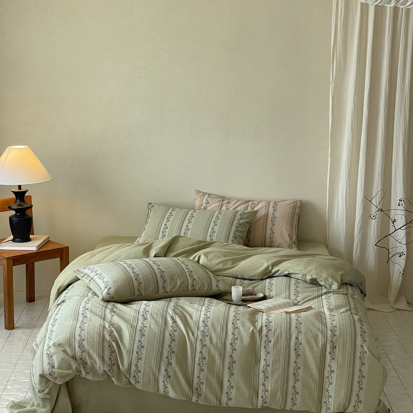 -Ever Lasting - Eloise Jacquard Bedding Set / Beige -Bedding Set -Ever Lasting