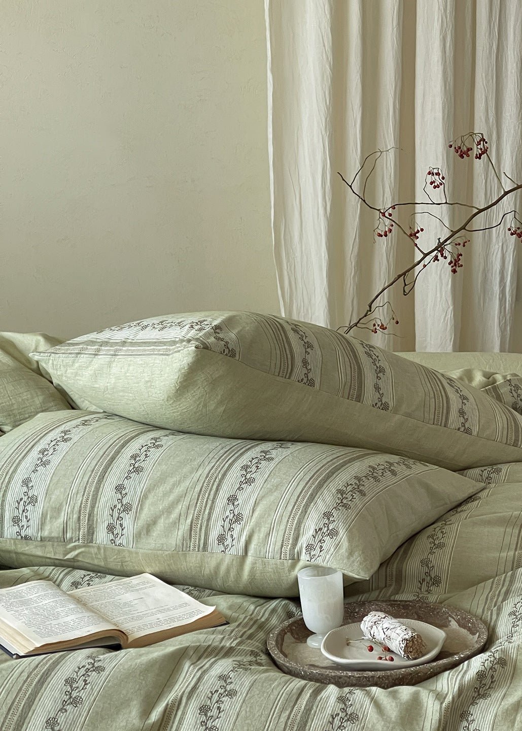 -Ever Lasting - Eloise Jacquard Bedding Set / Beige -Bedding Set -Ever Lasting