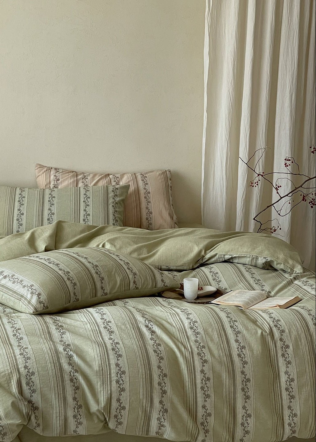 -Ever Lasting - Eloise Jacquard Bedding Set / Beige -Bedding Set -Ever Lasting