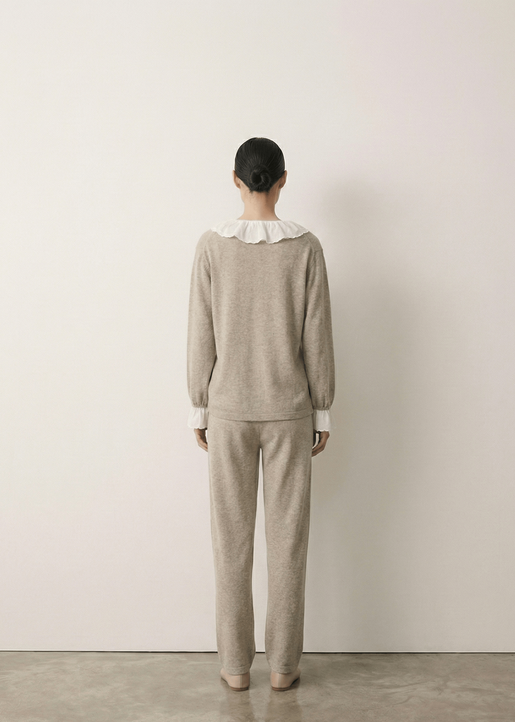  - Ever Lasting - Elora Towel Velvet Lace Lounge Set / Oatmeal - Pajamas - Ever Lasting