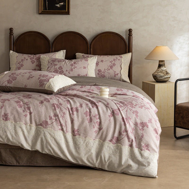 - Ever Lasting - Elowen Plant Floral Bedding Set / Dark Brown - Bedding Set - Ever Lasting
