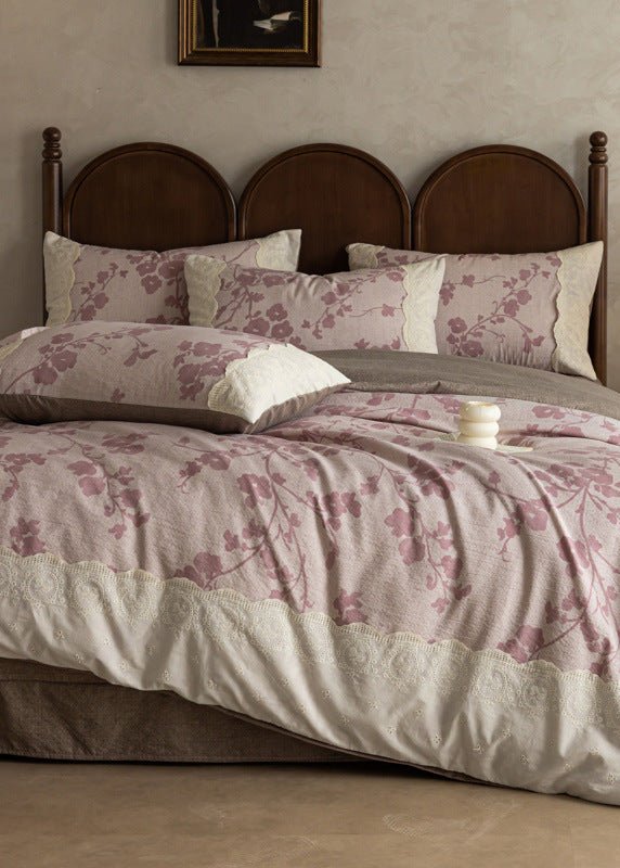  - Ever Lasting - Elowen Plant Floral Bedding Set / Dark Brown - Bedding Set - Ever Lasting