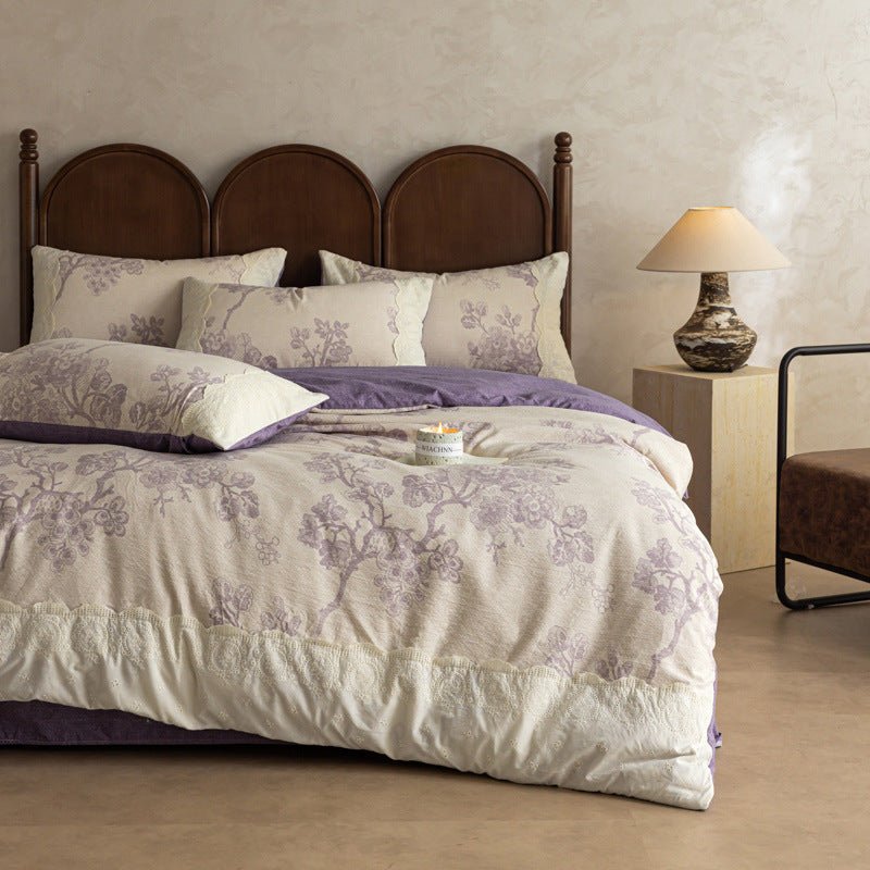  - Ever Lasting - Elowen Plant Floral Bedding Set / Dark Brown - Bedding Set - Ever Lasting