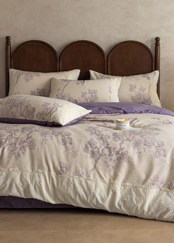  - Ever Lasting - Elowen Plant Floral Bedding Set / Dark Brown - Bedding Set - Ever Lasting