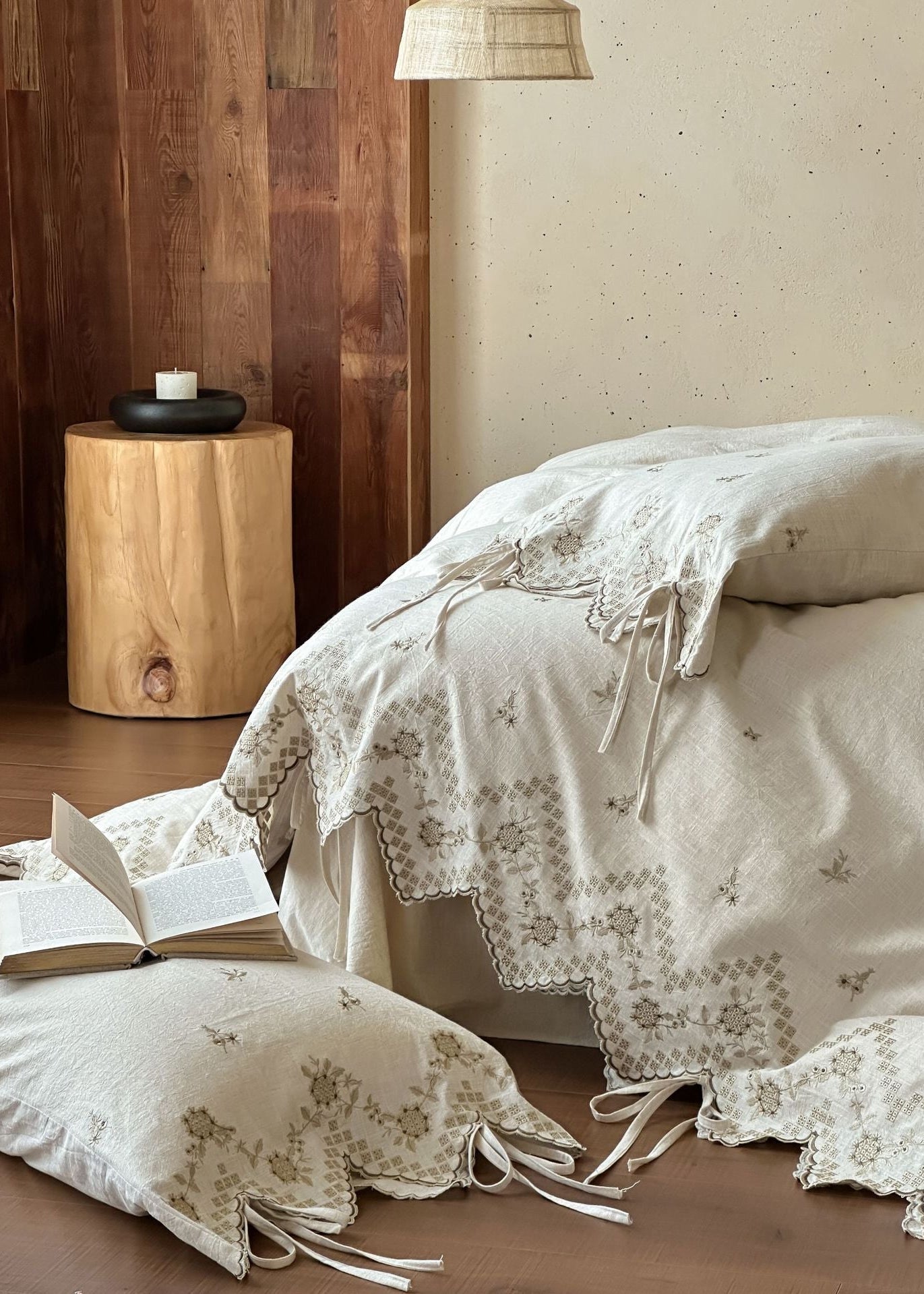 -Ever Lasting - Elsie Floral Bedding Set / White -Bedding Set -Ever Lasting
