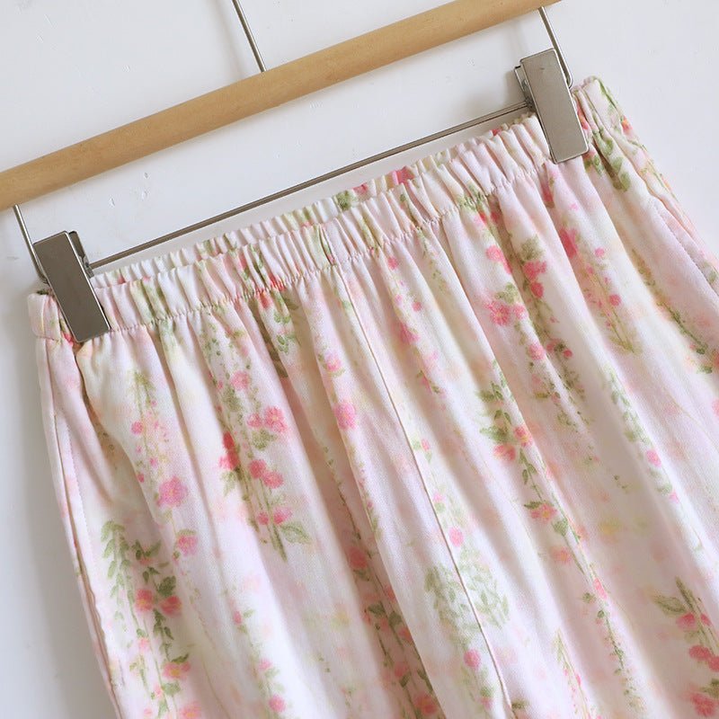-Ever Lasting - Elunet Shorts & Long-Pant Floral Pajama Set / Pink -Pajamas -Ever Lasting
