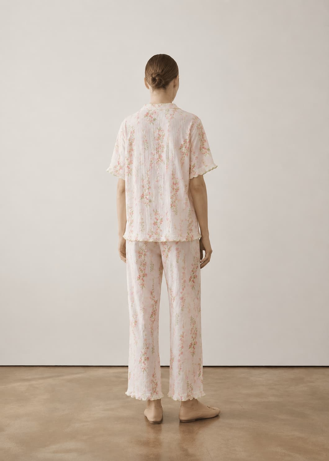 -Ever Lasting - Elunet Shorts & Long-Pant Floral Pajama Set / Pink -Pajamas -Ever Lasting