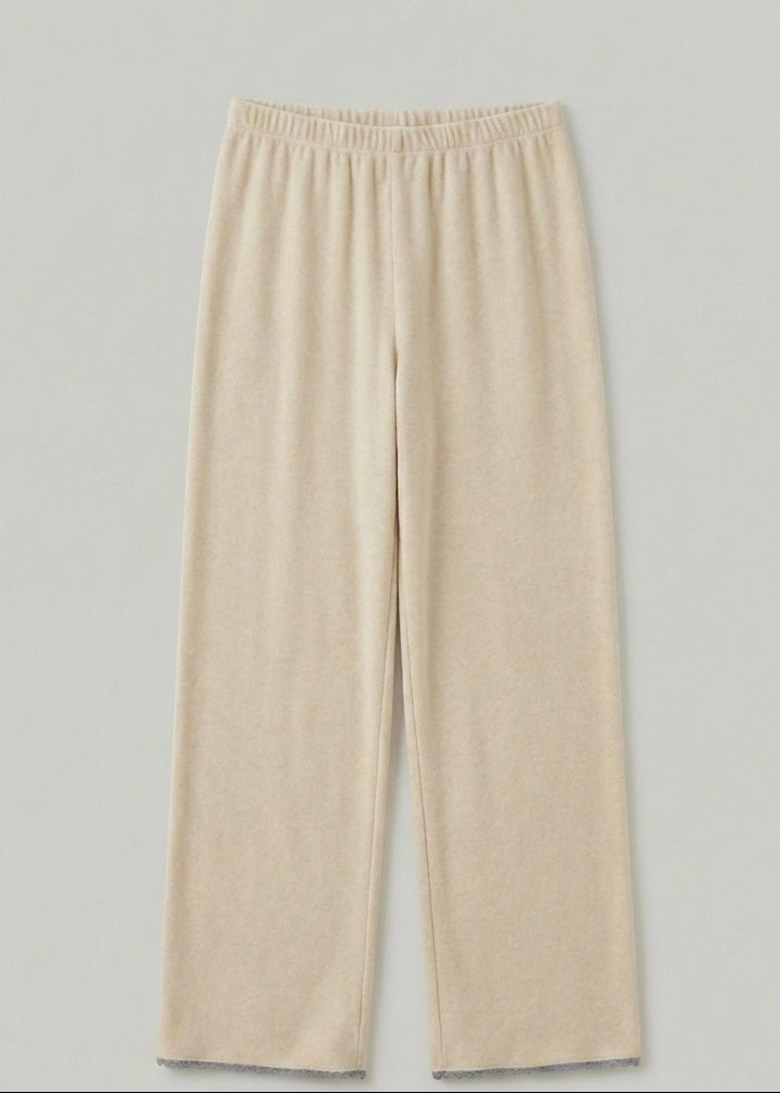  - Ever Lasting - Elva Long - Sleeve Velvet Pajama Set / Beige - Pajamas - Ever Lasting