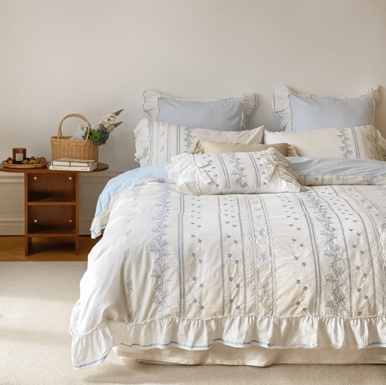  - Ever Lasting - Embroidered French Lace Ruffle Duvet Cover (Nordstrom) - Duvet Cover - Ever Lasting