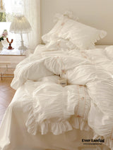 Embroidered Lace Ruffle Bedding Bundle