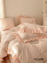 Embroidered Lace Ruffle Bedding Bundle