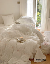 Embroidered Lace Ruffle Bedding Bundle