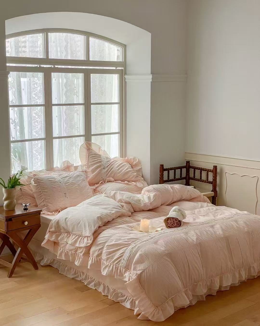  - Ever Lasting - Embroidered Lace Ruffle Bedding Bundle - Bedding Bundle - Ever Lasting