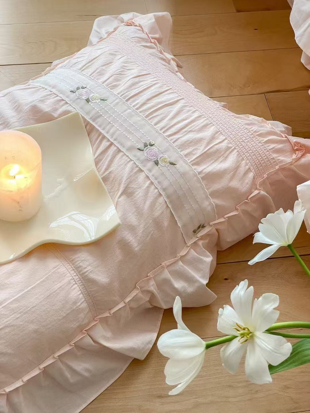  - Ever Lasting - Embroidered Lace Ruffle Bedding Bundle - Bedding Bundle - Ever Lasting