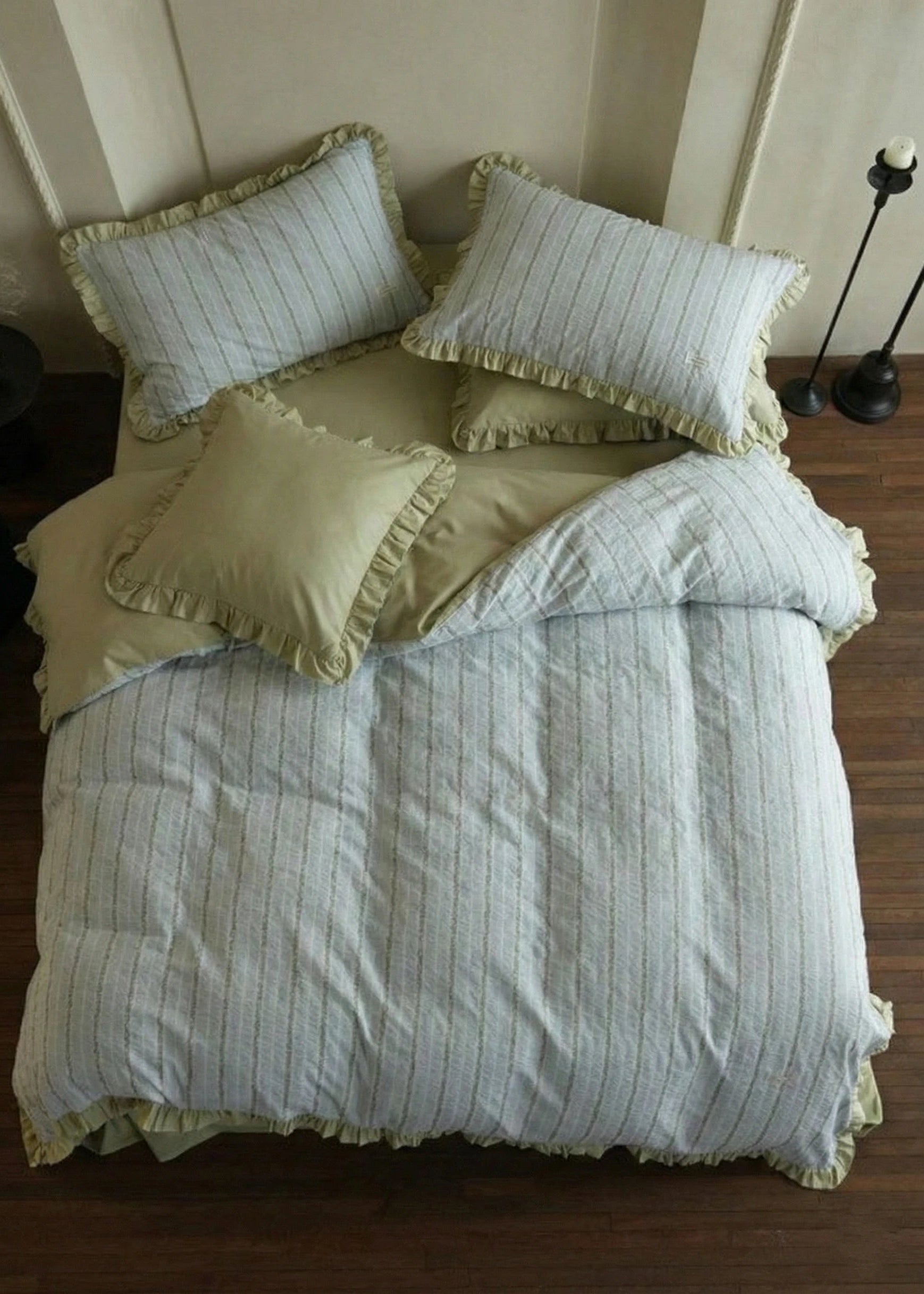  - Ever Lasting - Emery Jacquard Bedding Set / Green - Bedding Set - Ever Lasting