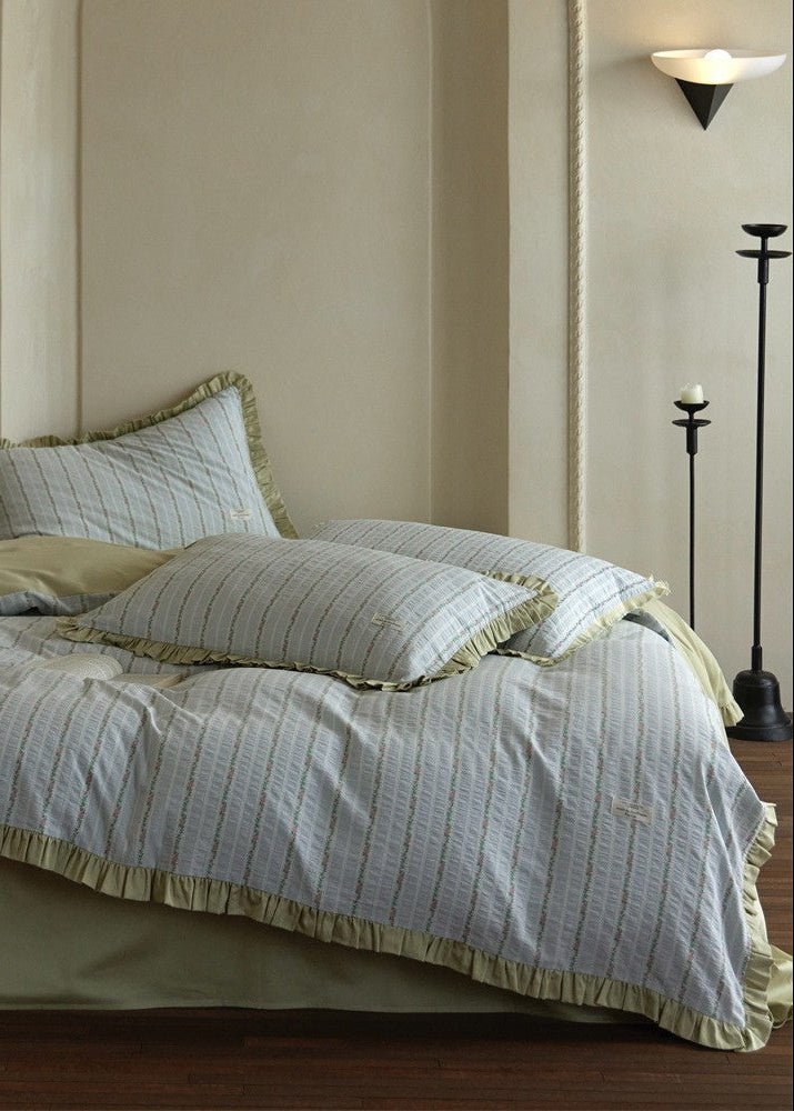  - Ever Lasting - Emery Jacquard Bedding Set / Green - Bedding Set - Ever Lasting