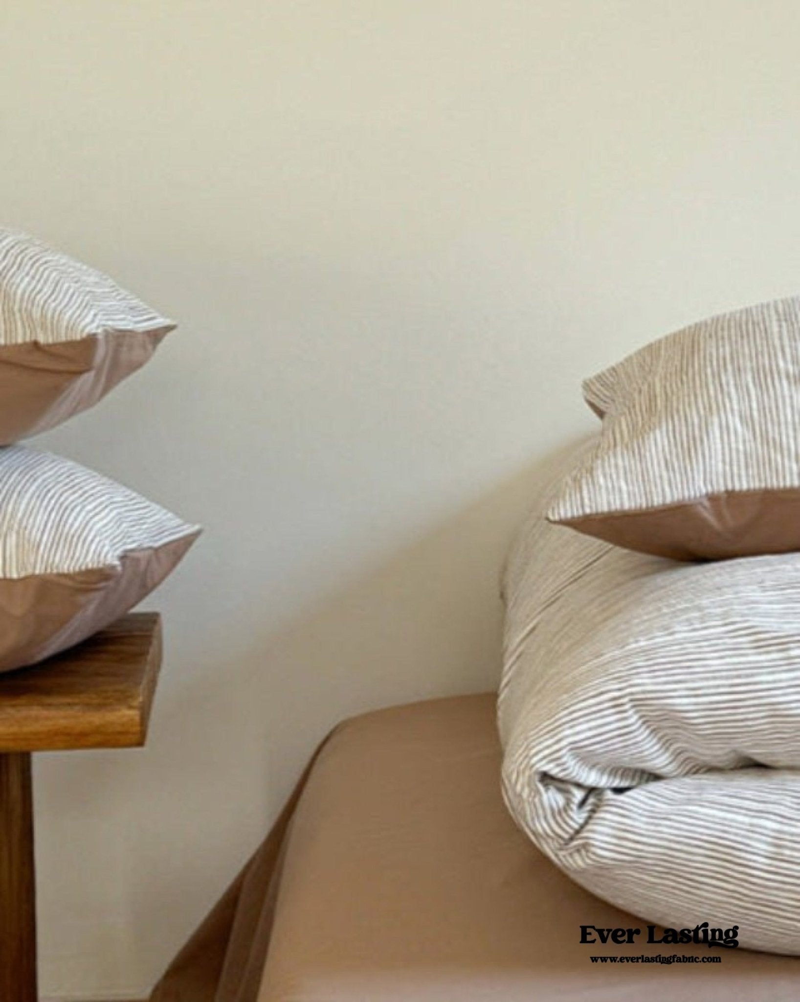 Emma Duo Striped Jacquard Bedding Set / Brown - Ever Lasting