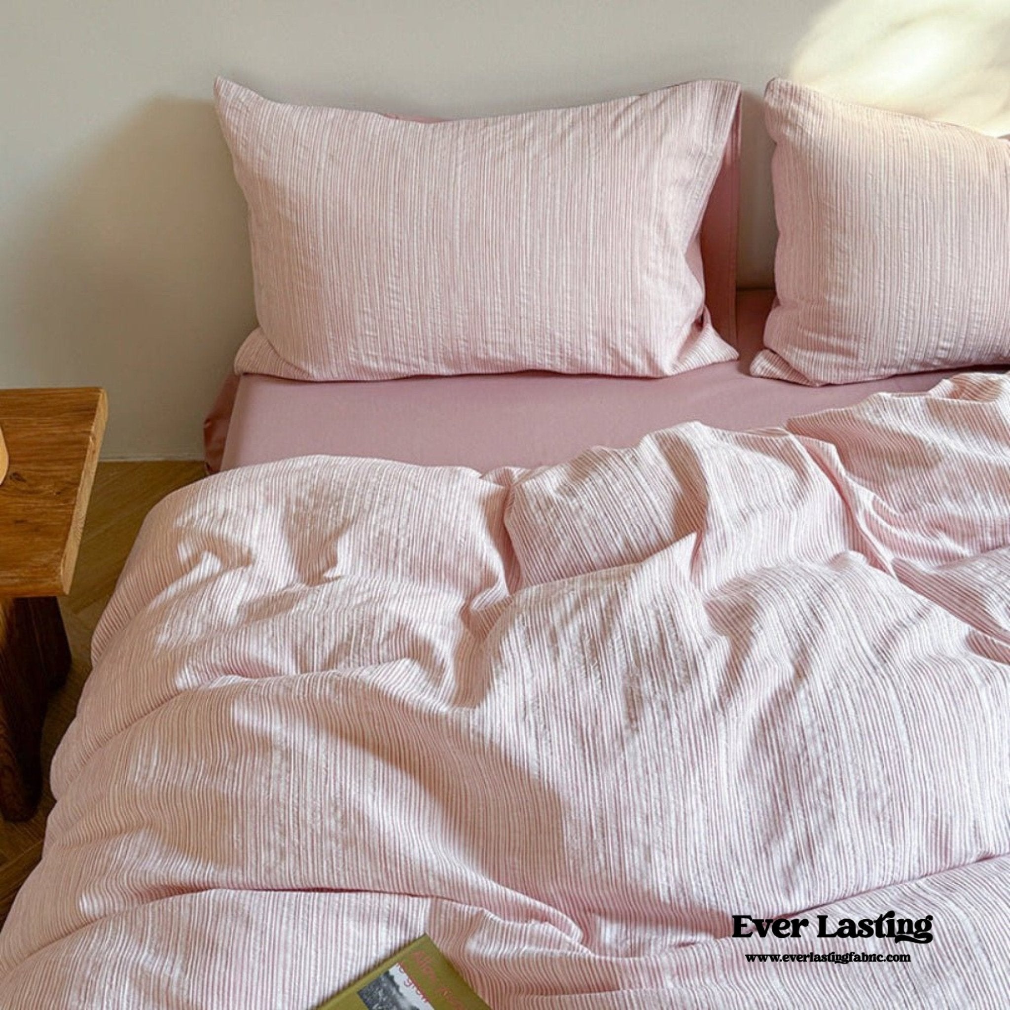 Emma Duo Striped Jacquard Bedding Set / Cream - Ever Lasting