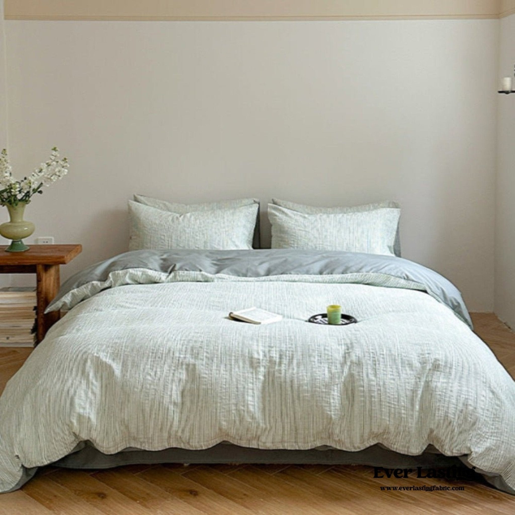 Emma Duo Striped Jacquard Bedding Set / Light Pink - Ever Lasting