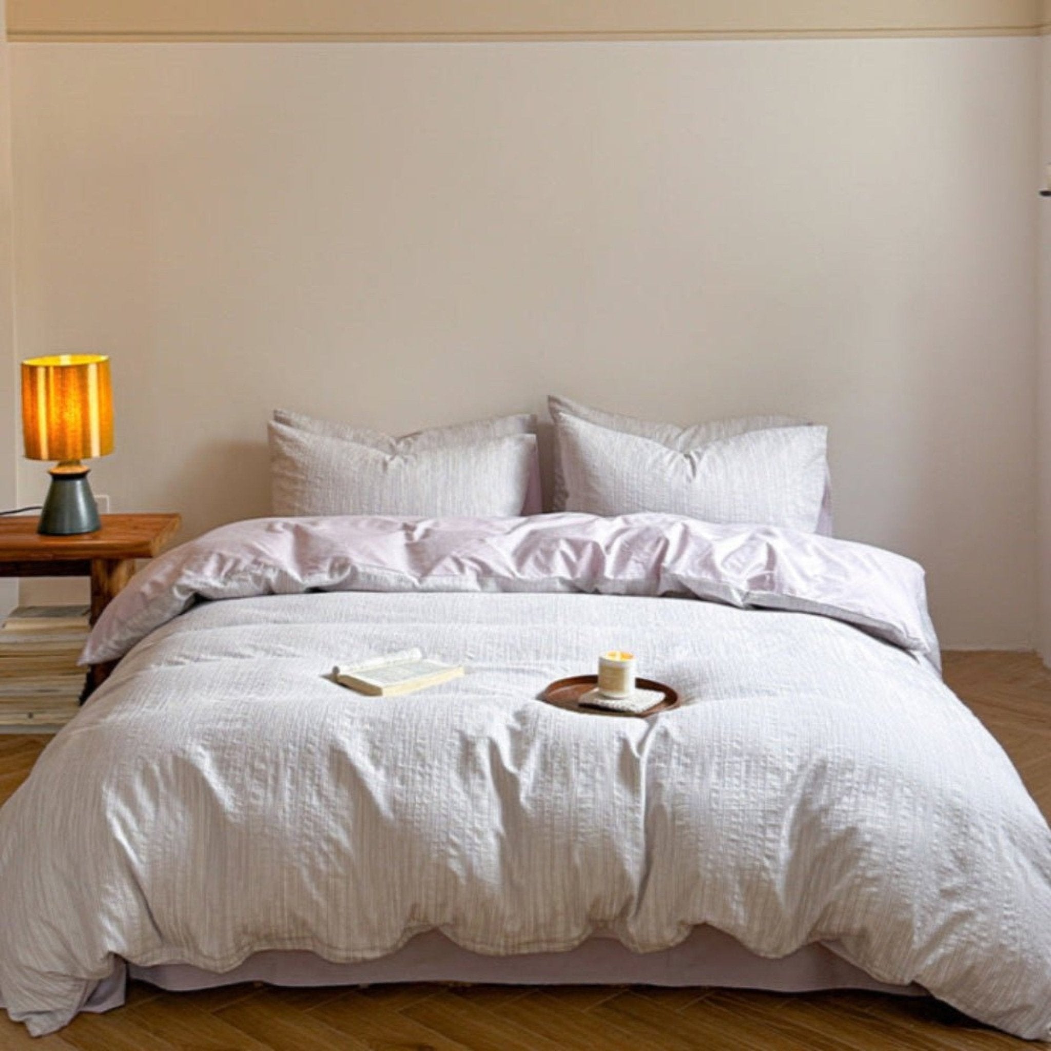 Emma Duo Striped Jacquard Bedding Set / Pink - Ever Lasting