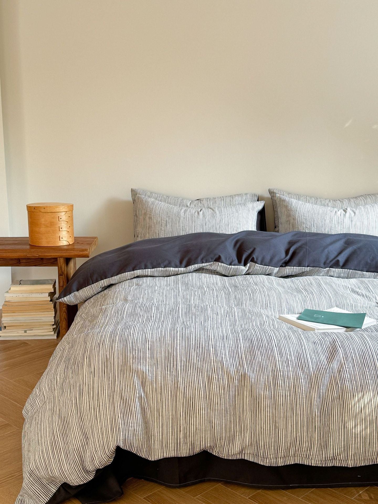  - Ever Lasting - Emma Duo Striped Jacquard Bedding Set / Pink - Bedding Set - Ever Lasting