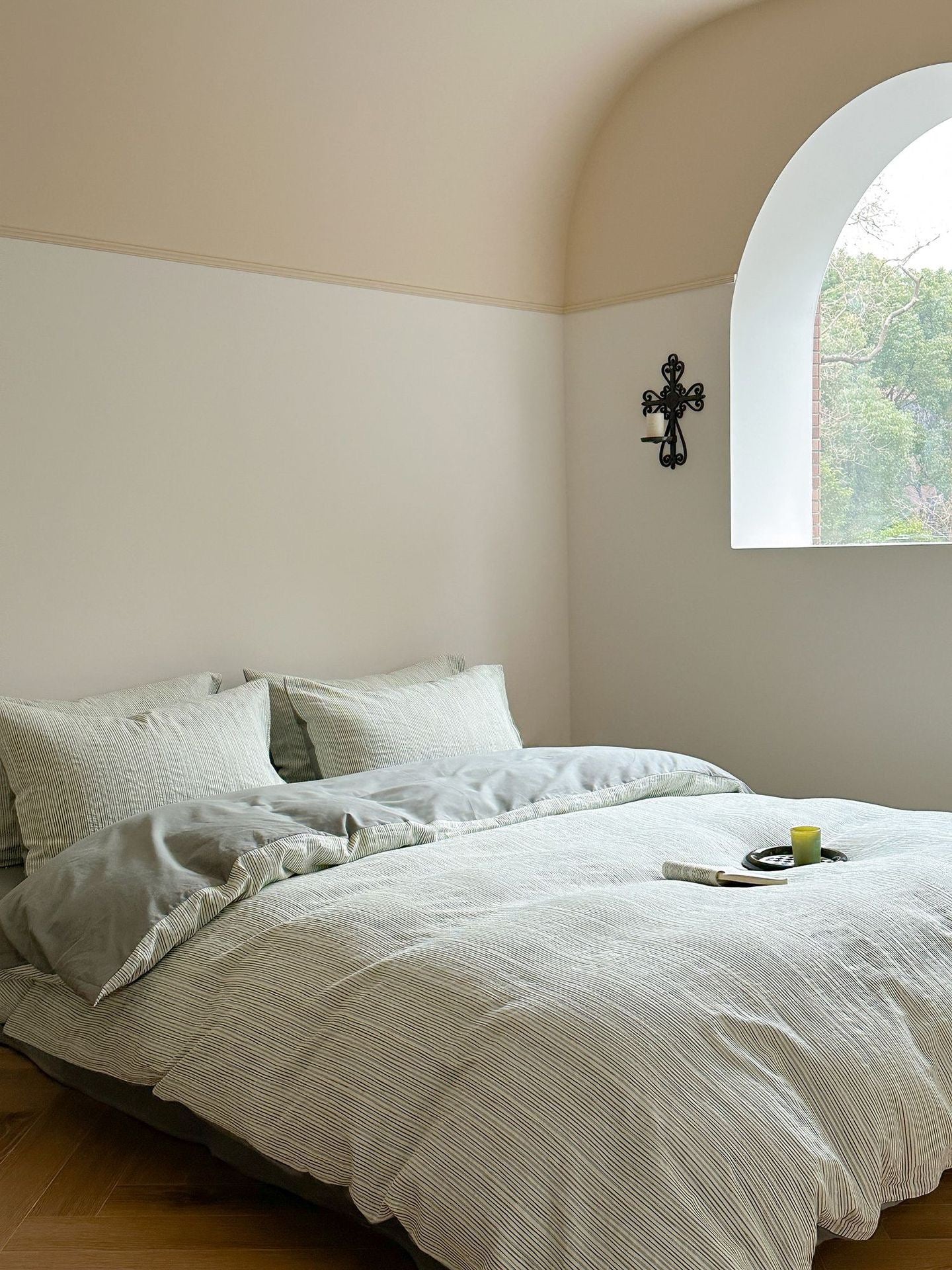  - Ever Lasting - Emma Duo Striped Jacquard Bedding Set / Pink - Bedding Set - Ever Lasting