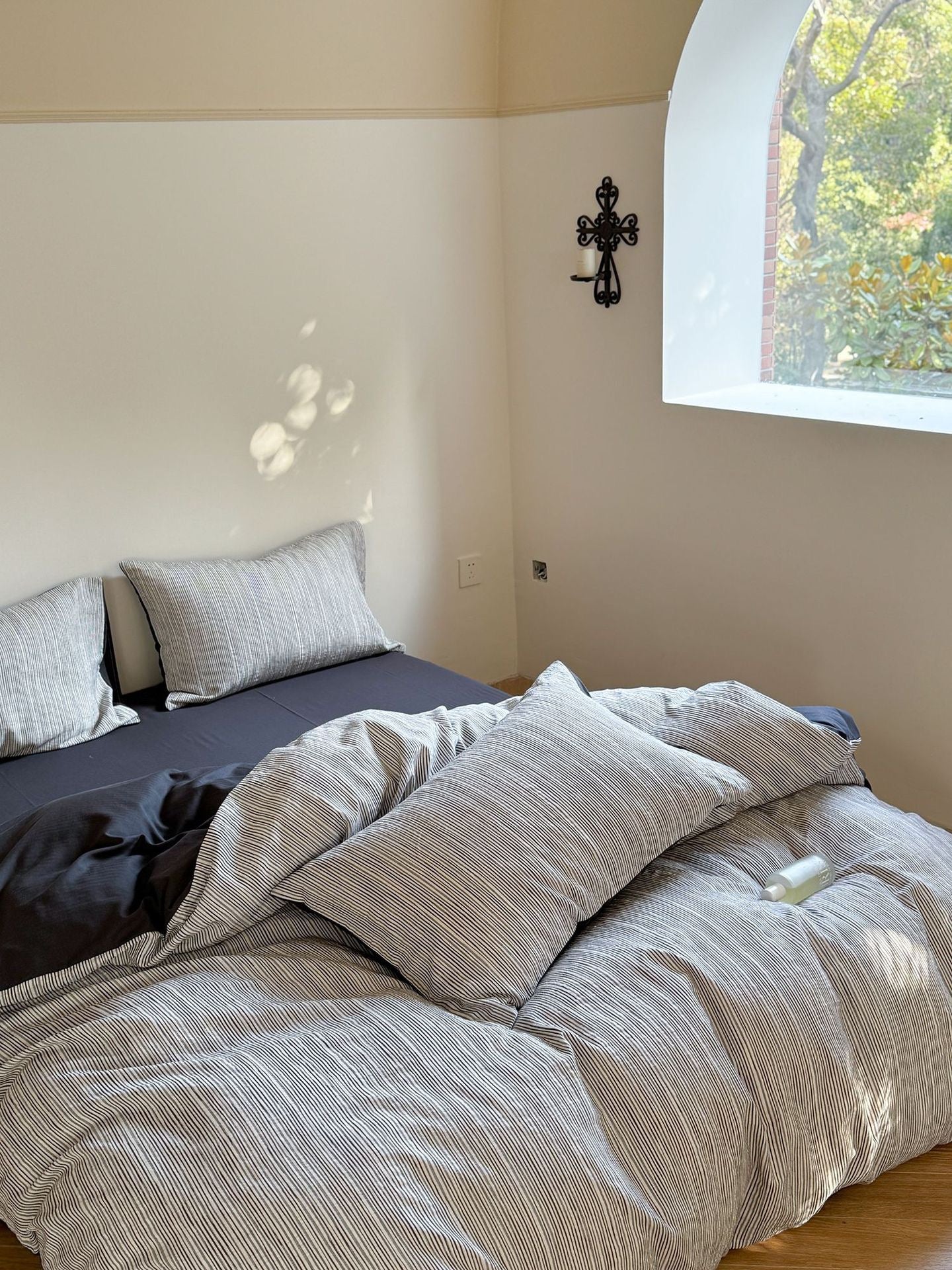  - Ever Lasting - Emma Duo Striped Jacquard Bedding Set / Pink - Bedding Set - Ever Lasting