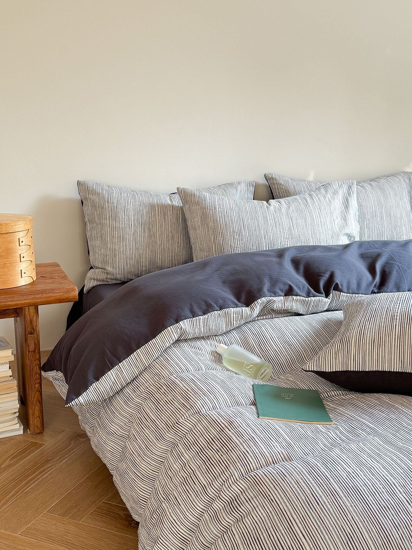  - Ever Lasting - Emma Duo Striped Jacquard Bedding Set / Pink - Bedding Set - Ever Lasting