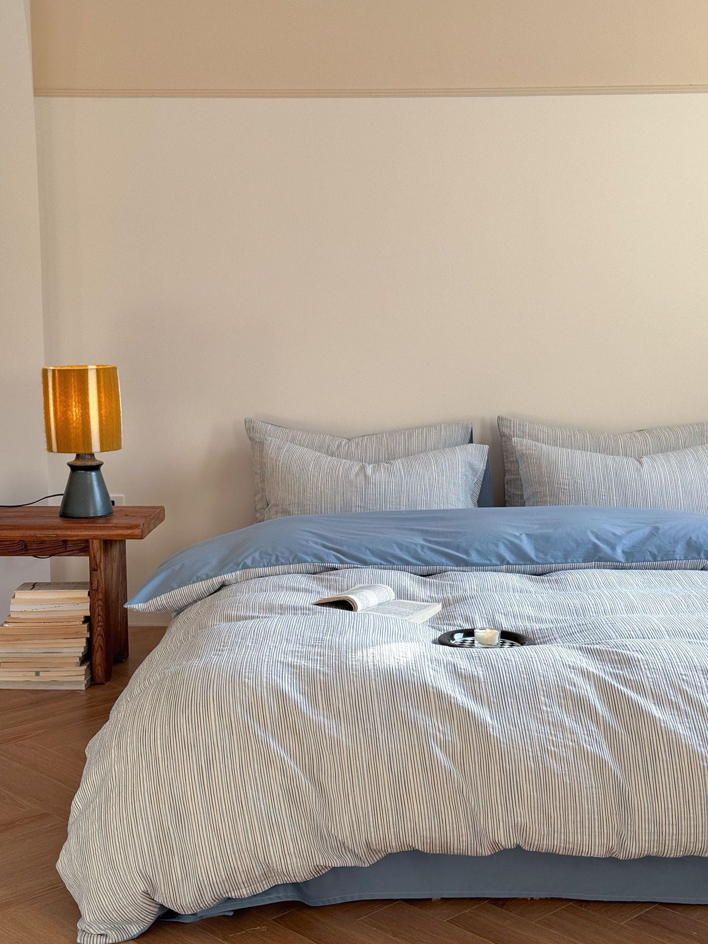  - Ever Lasting - Emma Duo Striped Jacquard Bedding Set / Pink - Bedding Set - Ever Lasting