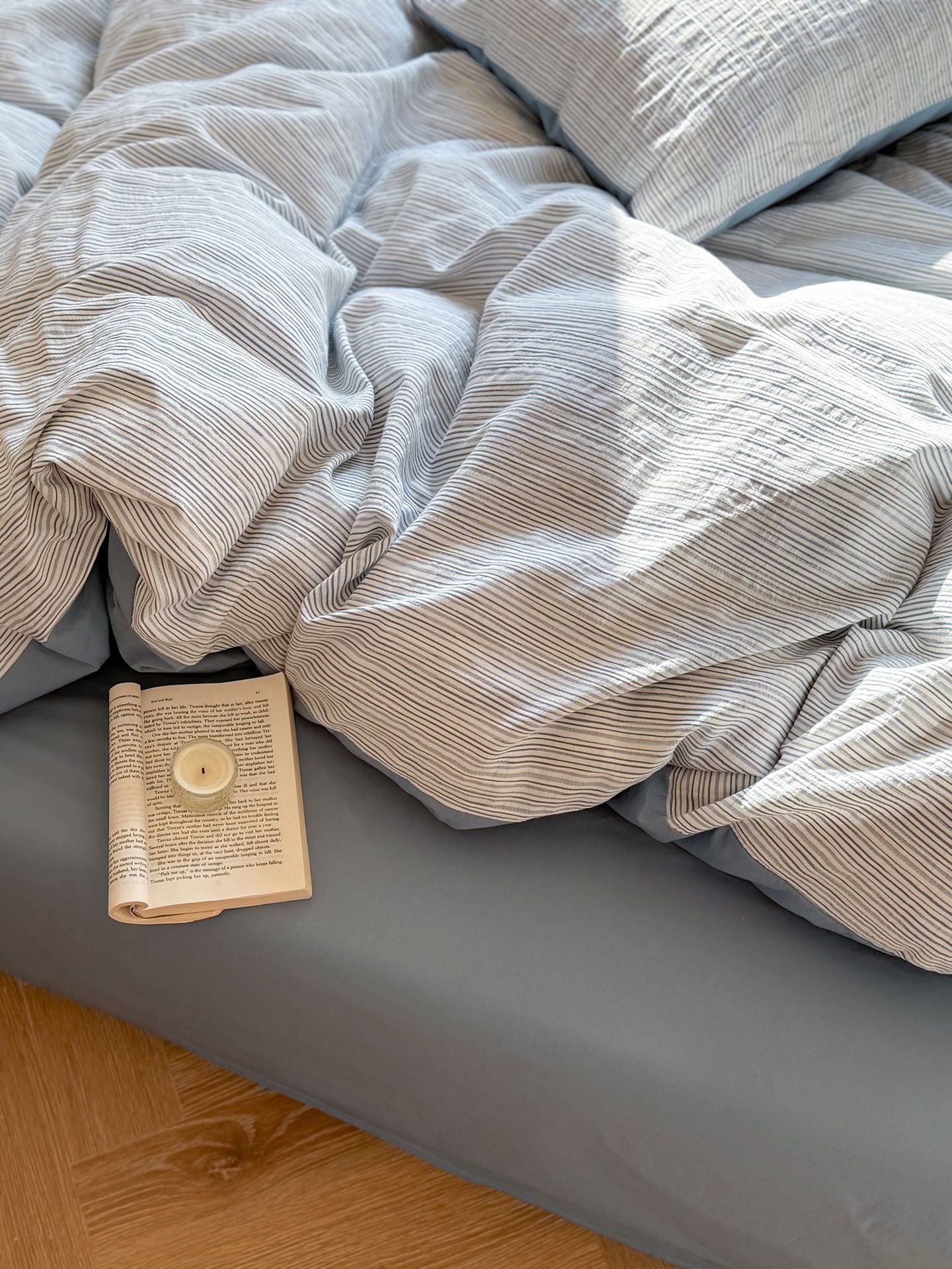  - Ever Lasting - Emma Duo Striped Jacquard Bedding Set / Pink - Bedding Set - Ever Lasting